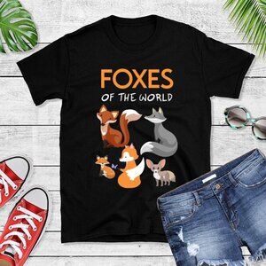 Foxes Of The World T-Shirt - Cute Animals Tee - Educational Gift Idea